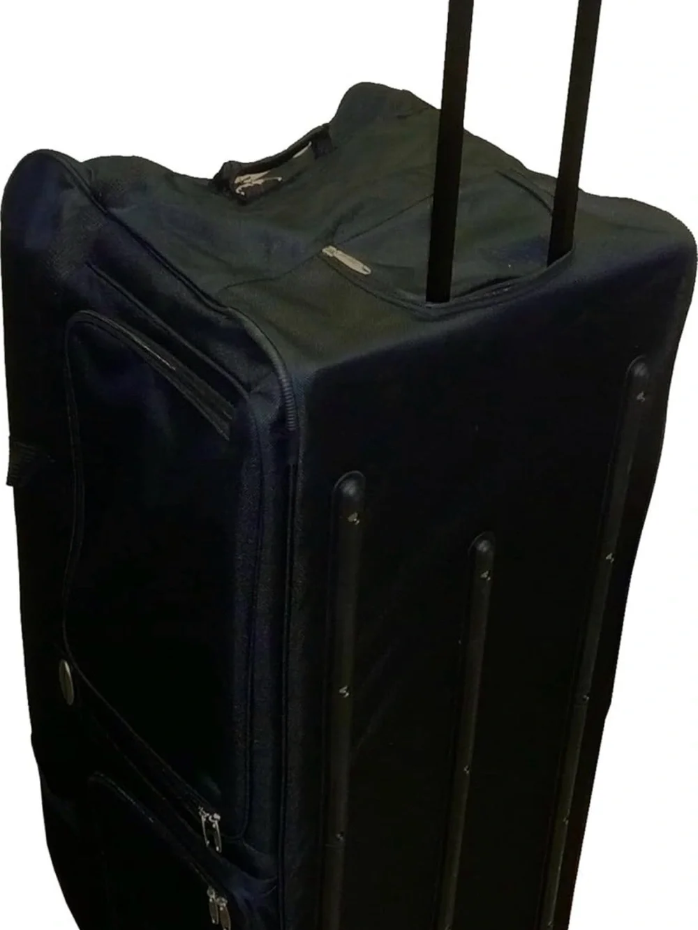 Expandable Black Rolling Duffel Bag with Telescoping Handle
